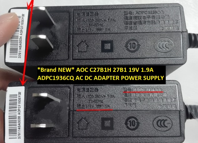 *Brand NEW* 19V 1.9A ADPC1936CQ AOC C27B1H 27B1 AC DC ADAPTER POWER SUPPLY